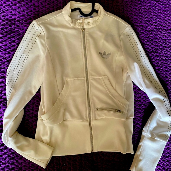 Adidas white zip up sweater - Picture 1 of 2